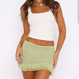 White Fox Boutique Green Mini Skirt